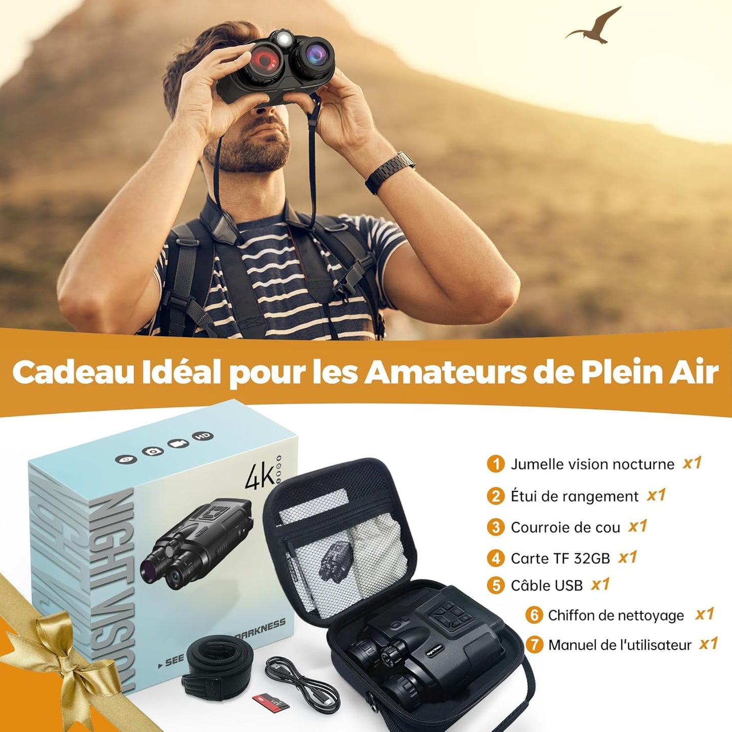 Jumelles de vision nocturne 4K – TerraCam NightBin Zoom 8X