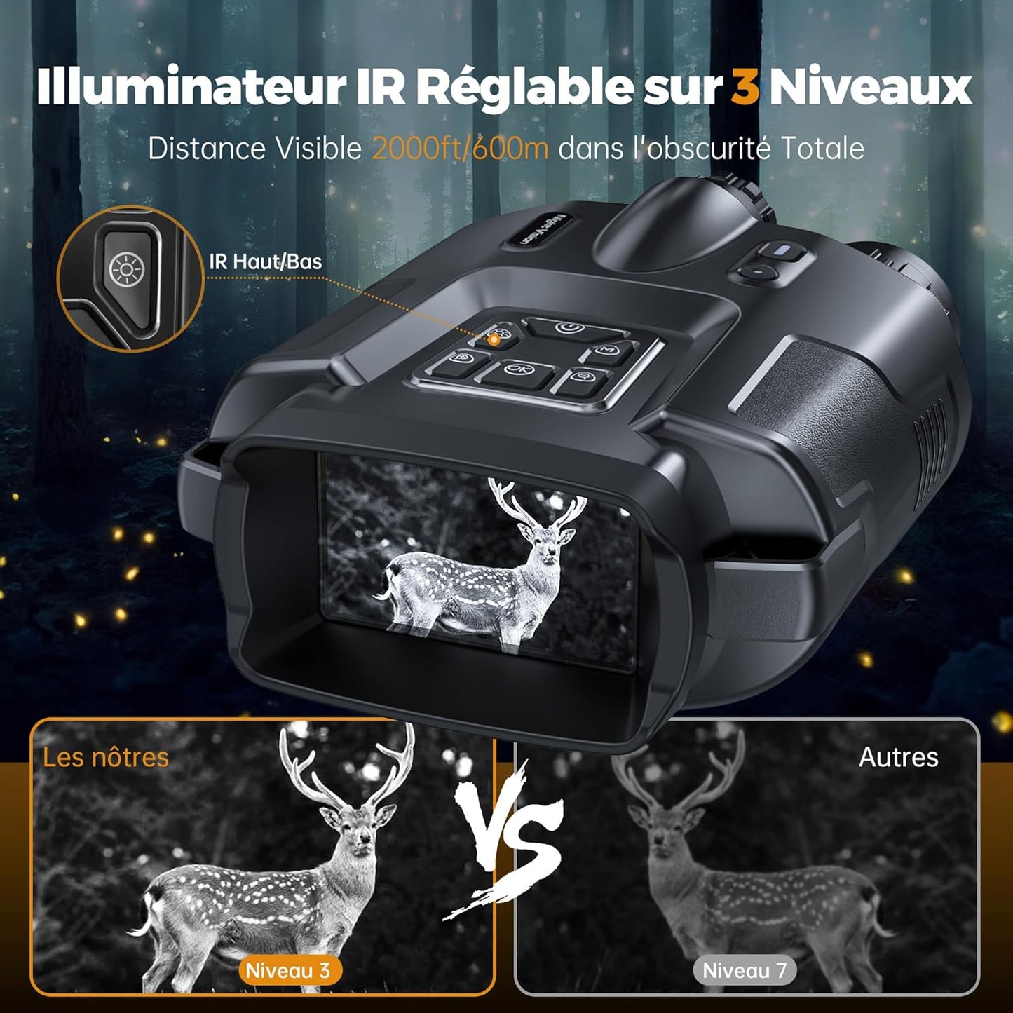 Jumelles de vision nocturne 4K – TerraCam NightBin Zoom 8X